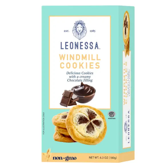 Chocolate Filled Windmill Cookies | 5.3 oz | Leonessa
