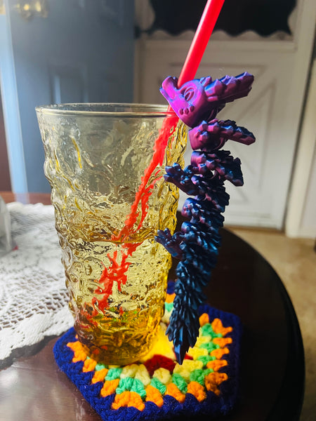 Assorted 3D Dragon Straw Buddy