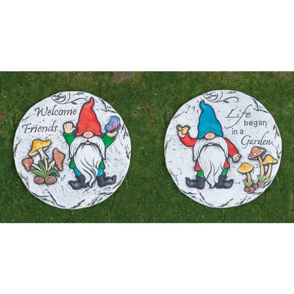 Garden Welcome Gnome Stone 2 Assorted.