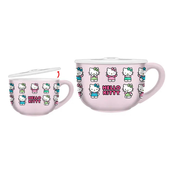 Hello Kitty 24oz Ceramic Soup Mug w/ Vented Plastic Lid